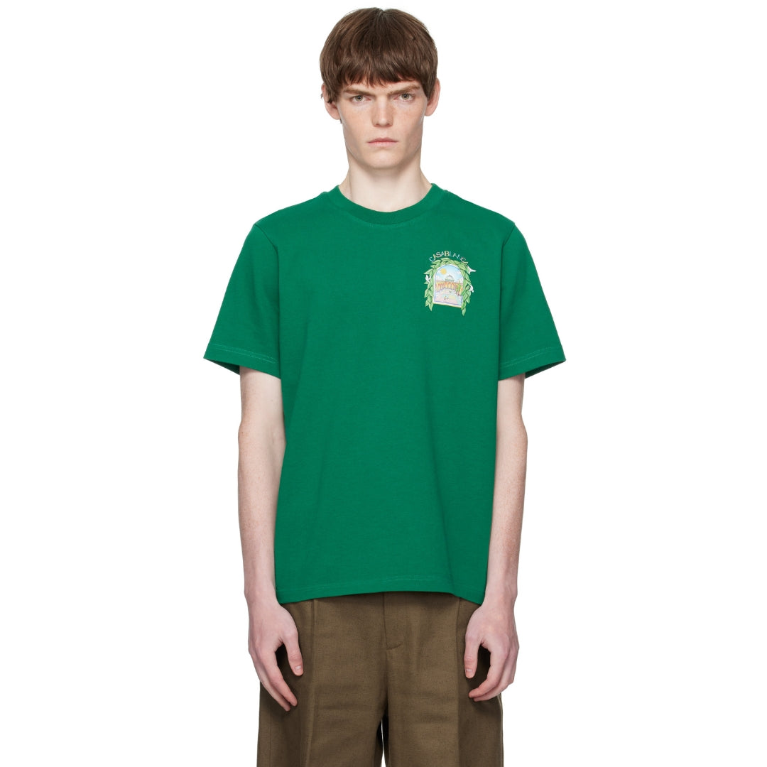 Casablanca Printed T-Shirt L'Arch De Tennis Green T-Shirt