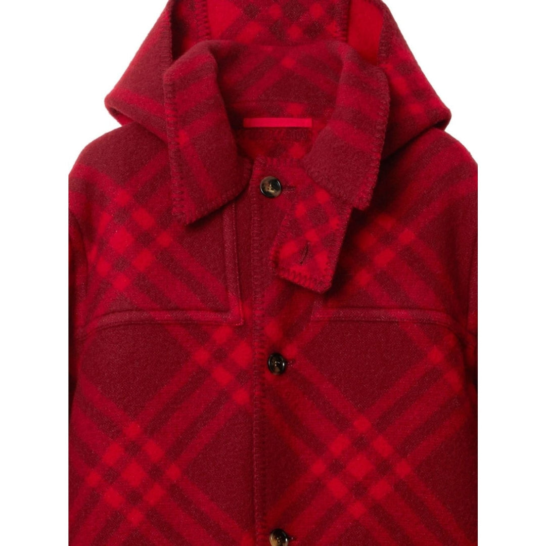 BURBERRY 8078910 Burberry Wool Check Parka RIPPLE/PILLAR (Red) JACKET MALE M