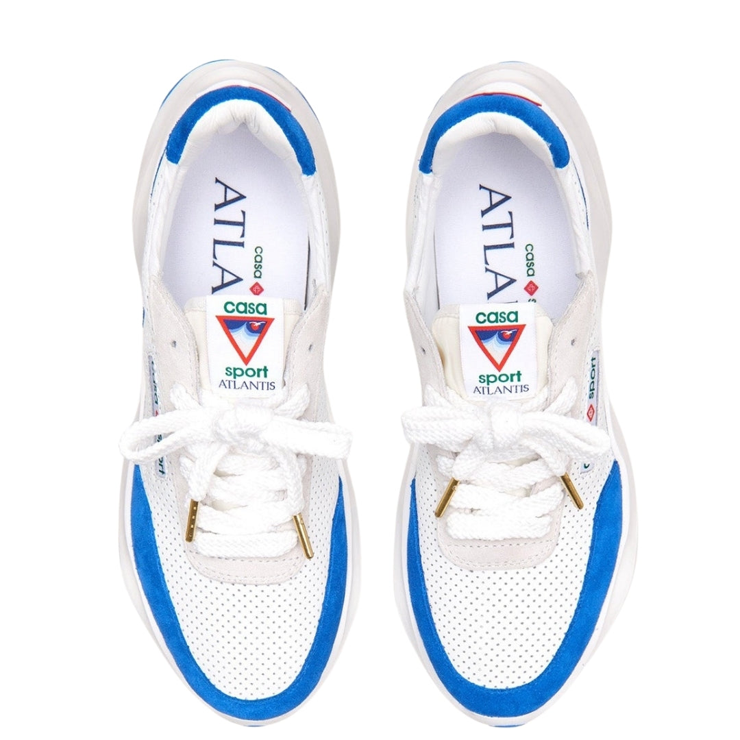 Casablanca Atlantis Sneaker White Blue Af22 Snk 001 05 001 White Shoes Womens