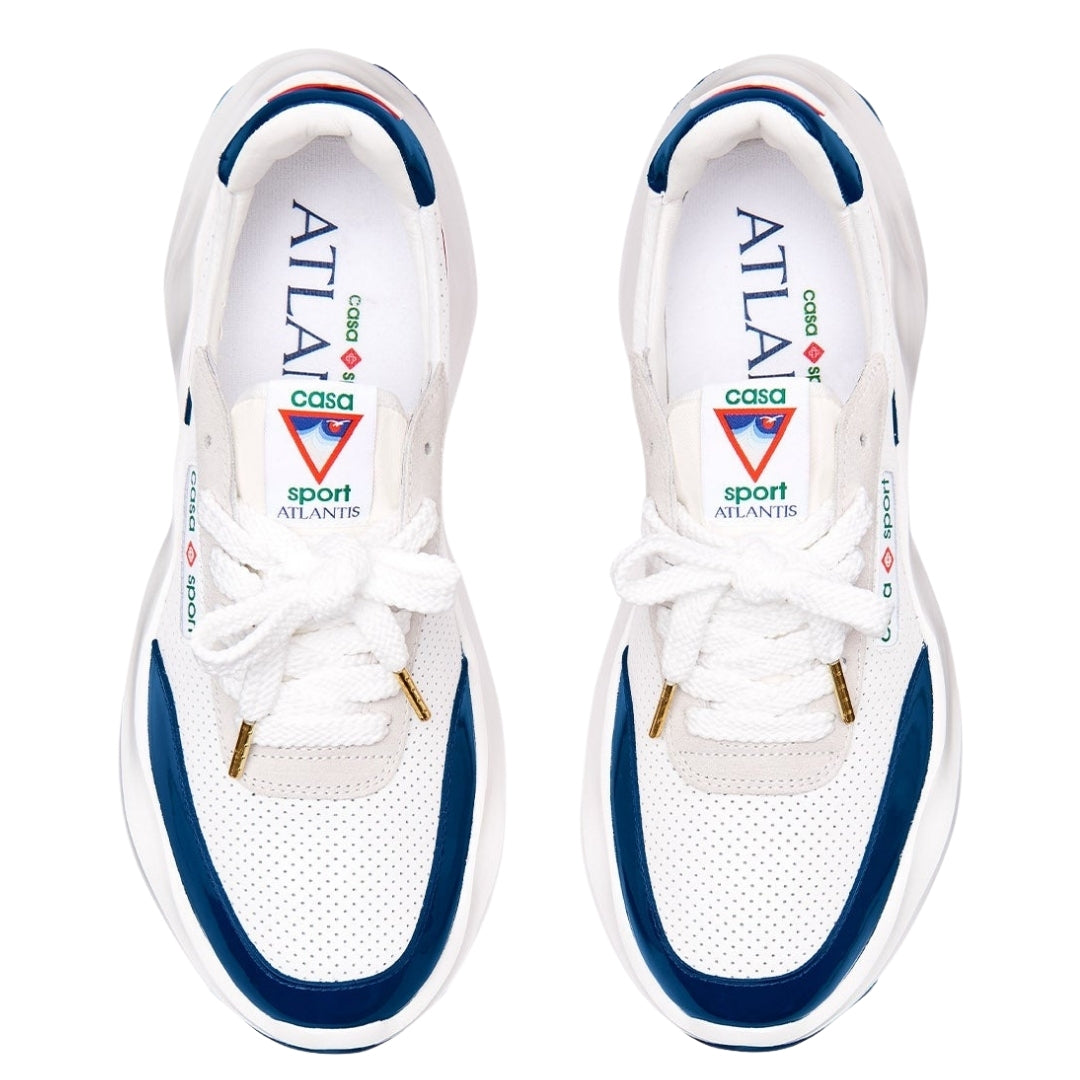 Casablanca Atlantis Navy Detail White Shoes