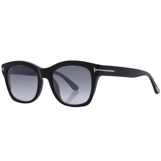 Tom Ford Lauren-02 Grey Mirrored Lens Shiny Black Sunglasses One Size