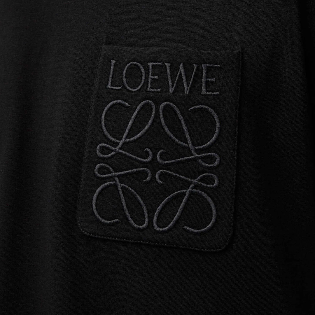 Loewe Tonal Logo Relaxed Fit Black Pocket T-Shirt
