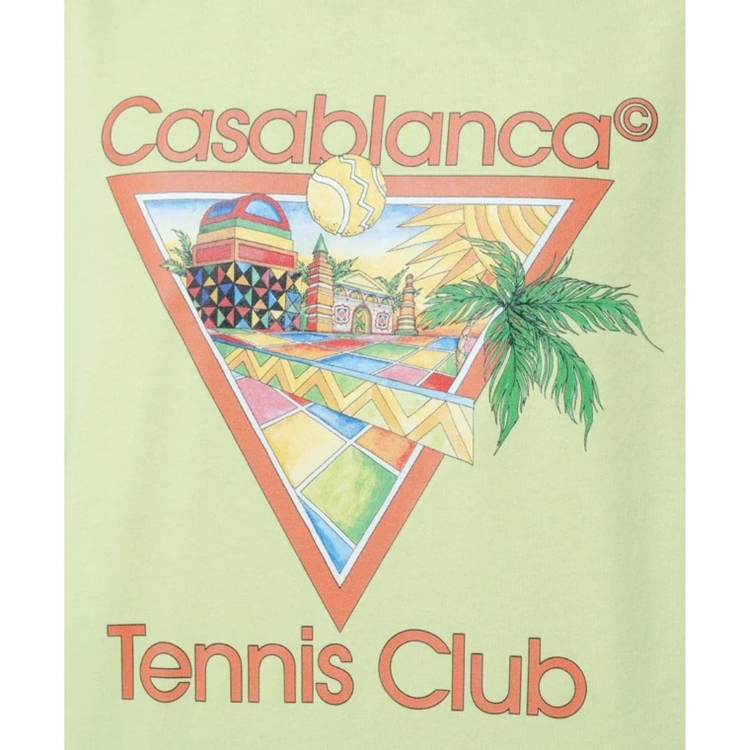 Casablanca Printed T-Shirt Afro Cubism Tennis Club Pale Green