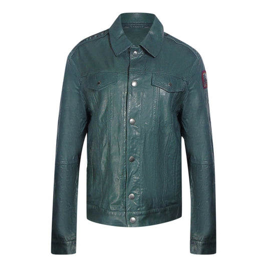 Parajumpers Todd Leather Jasper Green leather Jacket L