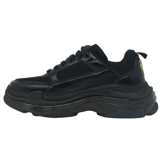 Plein Sport Gold Branded Logo Black Sneakers 1