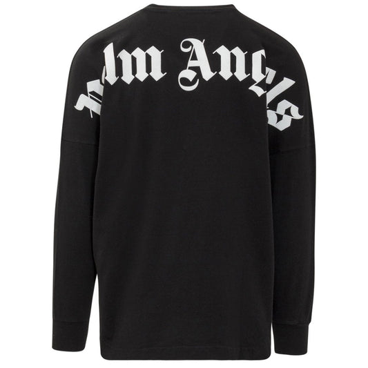 Palm Angels Classic Logo Long Sleeve Black T Shirt - Style Centre Wholesale
