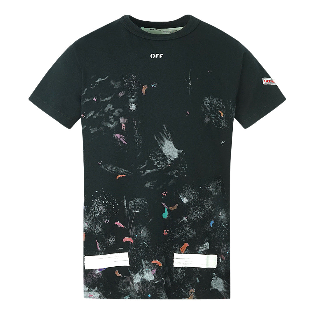 T shirt off top white galaxy