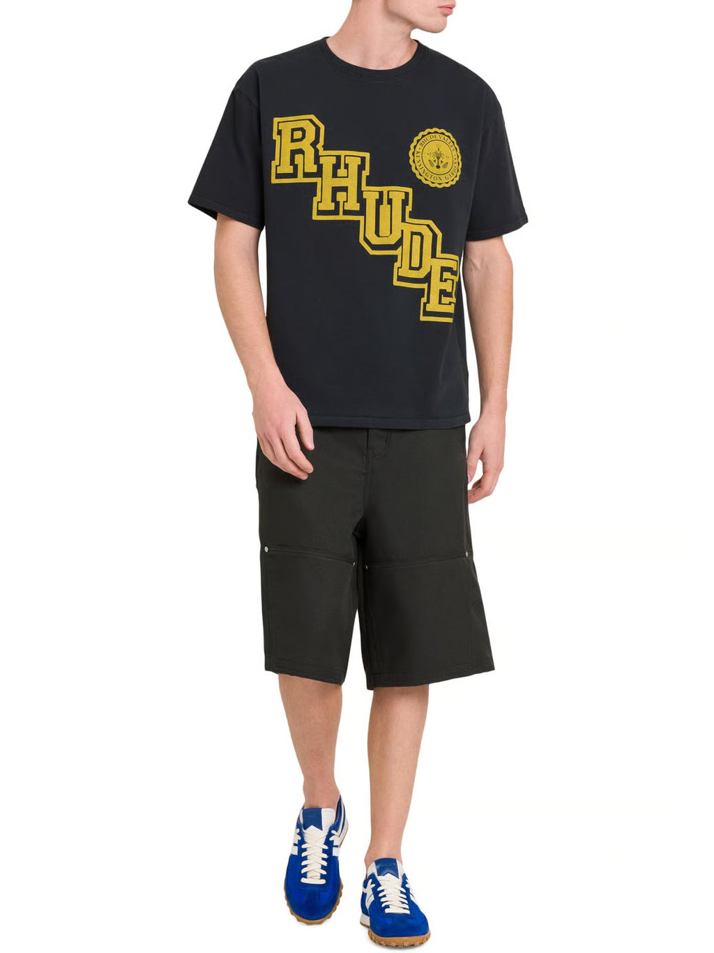 Rhude- Collegiate Crest T-Shirt Black