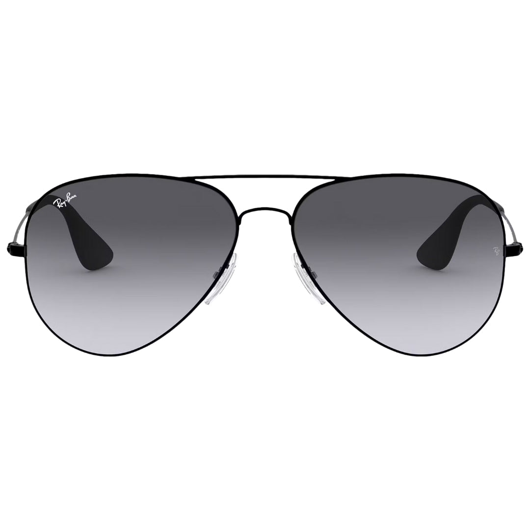Ray-Ban Pilot Grey Gradient Lens Black Sunglasses