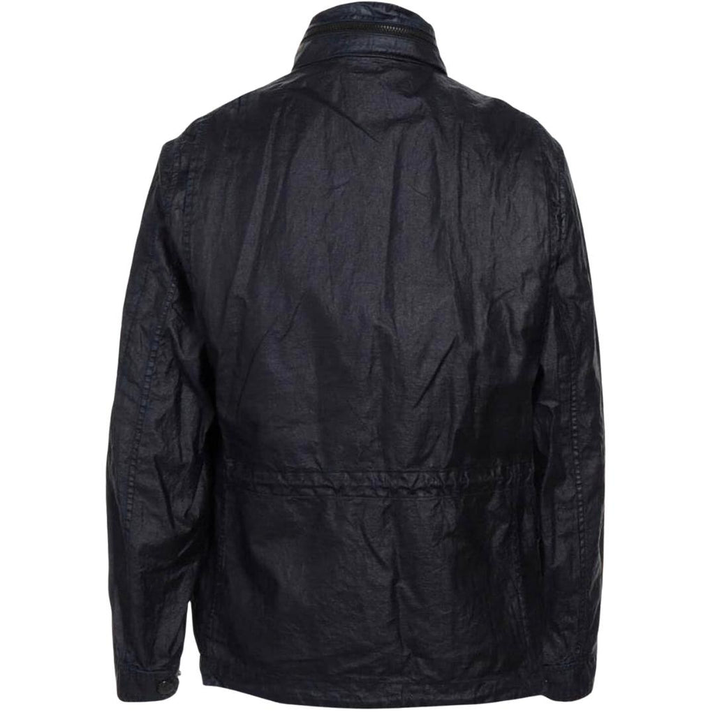 C P Company Lino Wax Medium Navy Blue Jacket