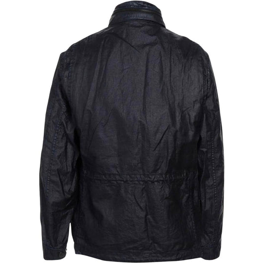 C P Company Lino Wax Medium Navy Blue Jacket