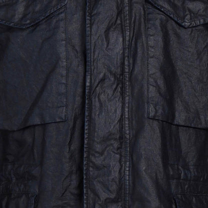 C P Company Lino Wax Medium Navy Blue Jacket