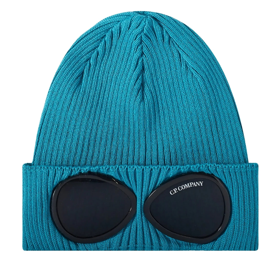 C.P. Company Blue Wool Goggle Beanie