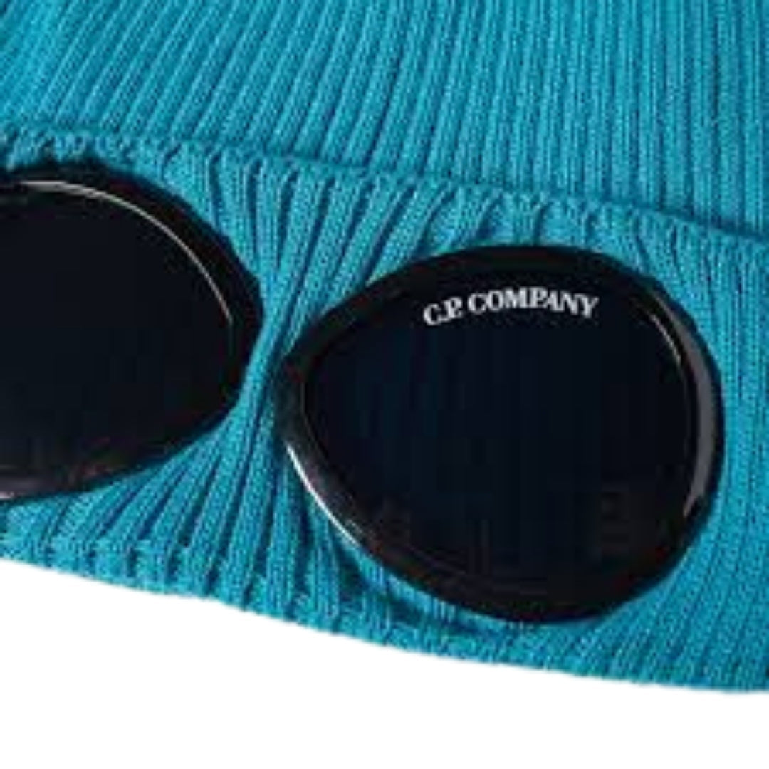 C.P. Company Blue Wool Goggle Beanie