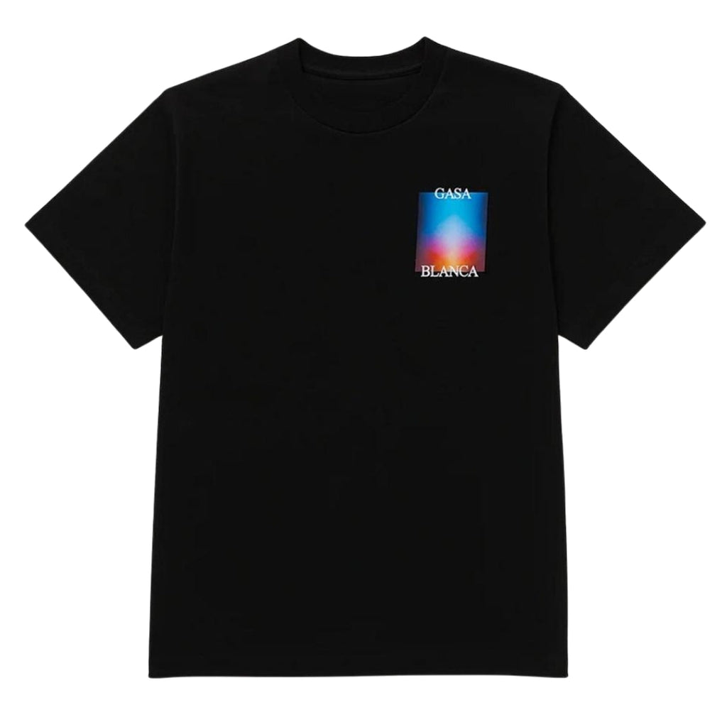 Casablanca Gradient Stacked Logo Black T Shirt
