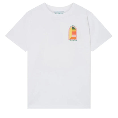 Casablanca Gradient Arch Logo White T Shirt