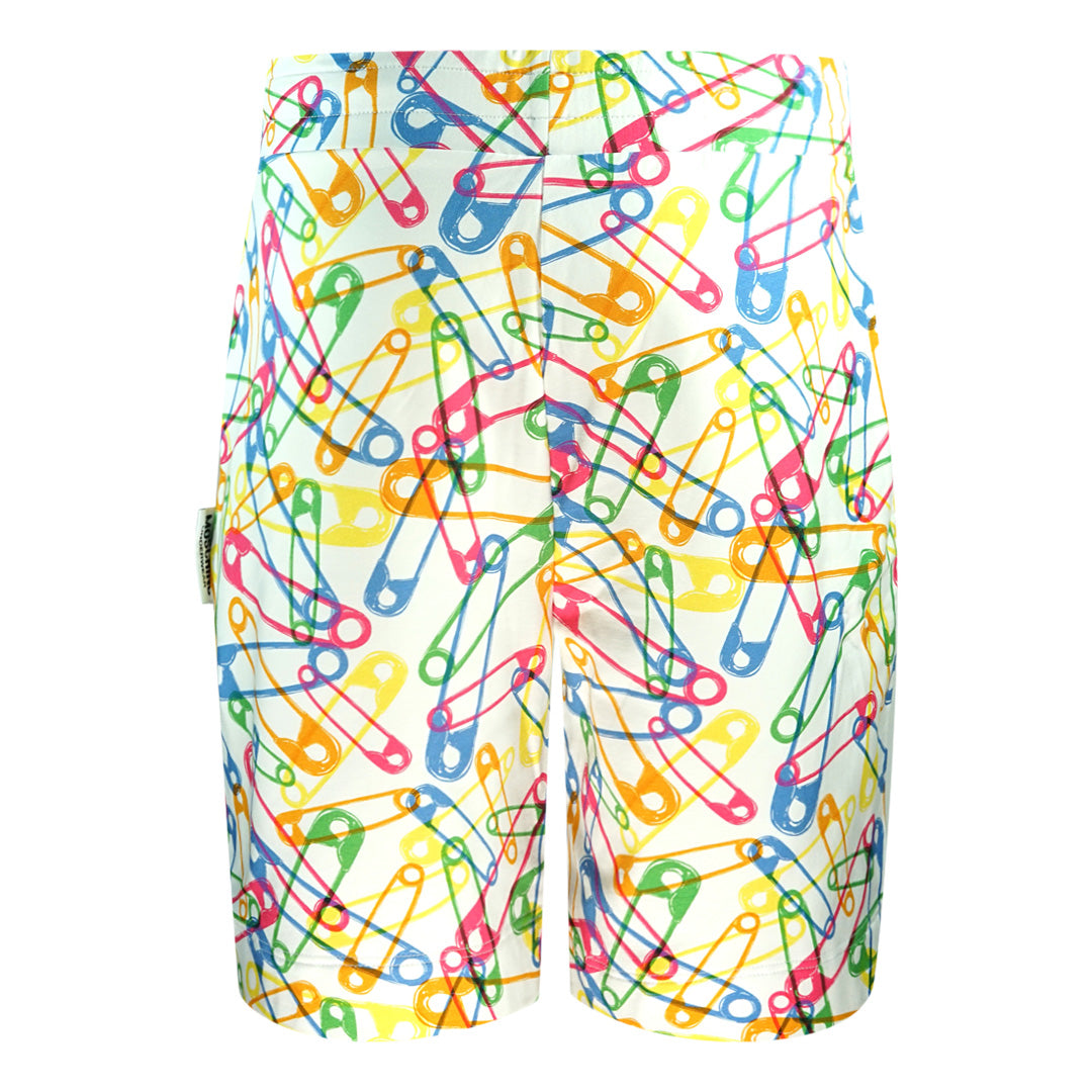 Moschino Multicolour Pin Design White Shorts