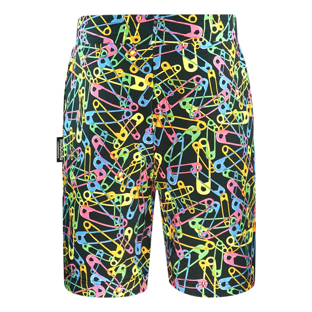 Moschino Multicolour Pin Design Black Shorts