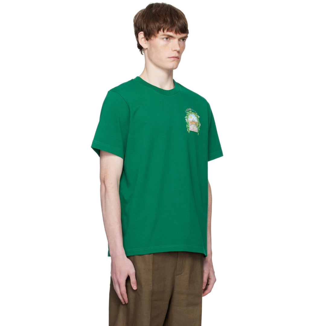 Casablanca Printed T-Shirt L'Arch De Tennis Green T-Shirt