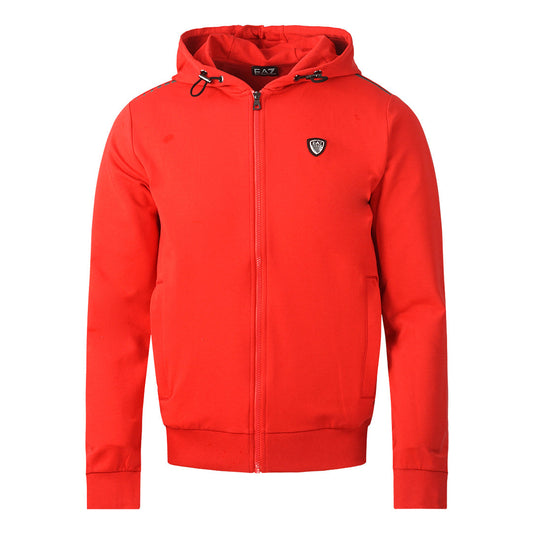 EA7 Metal Chest Logo Red Zip Up Hoodie