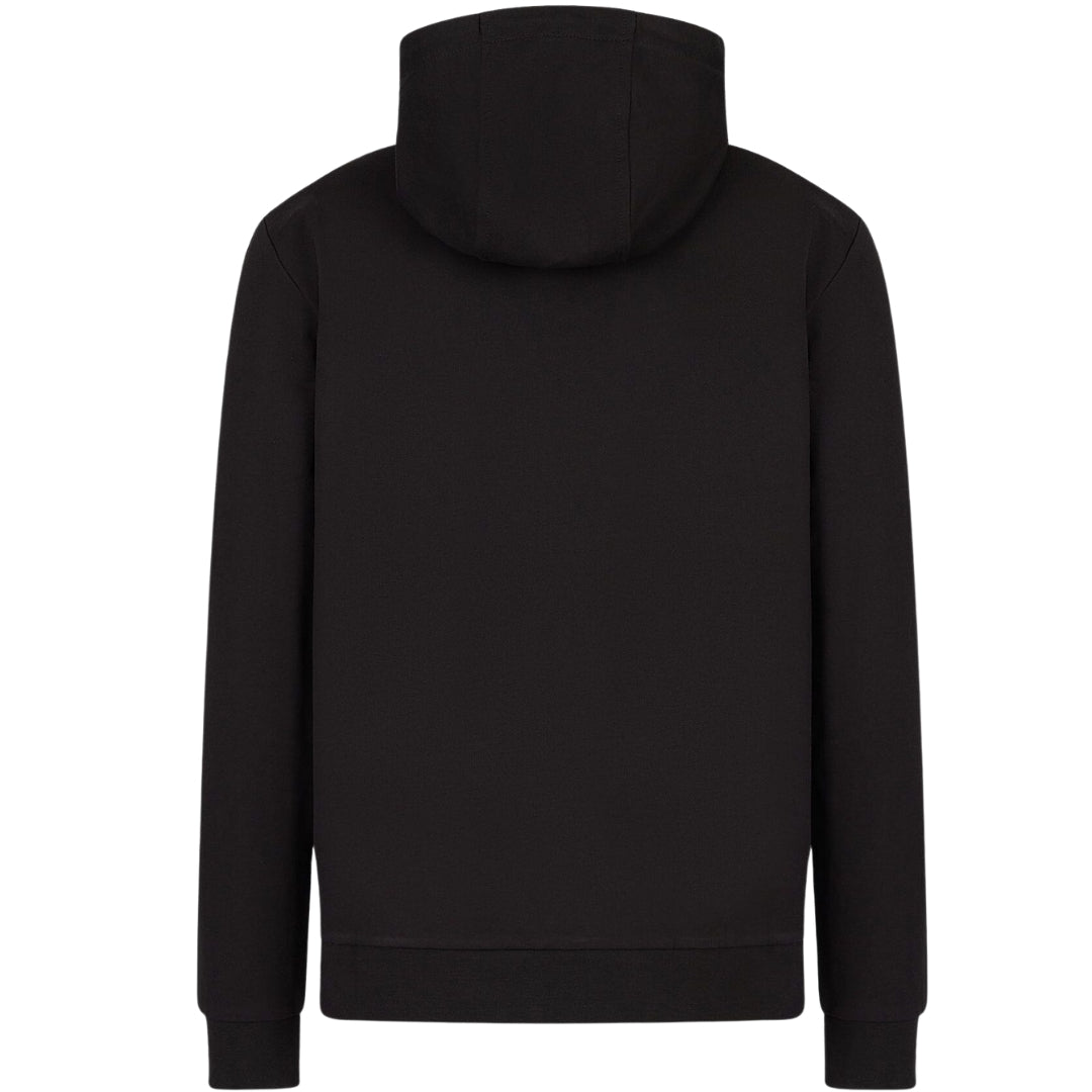 EA7 Box Brand Logo Black Zip-Up Hoodie