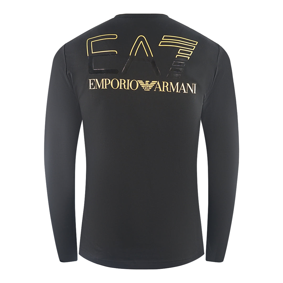 EA7 Large Back Logo Long Sleeved Black T-Shirt