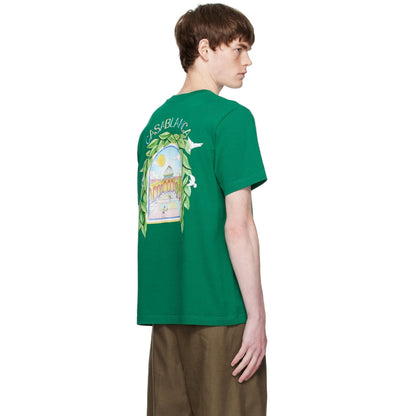 Casablanca Printed T-Shirt L'Arch De Tennis Green T-Shirt