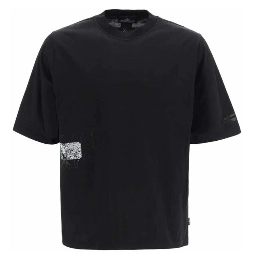Stone Island Shadow Project Patch Design Black T Shirt