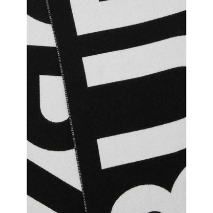 BURBERRY 8054214 Burberry logo-jacquard wool scarf BLACK SCARF MALE One Size