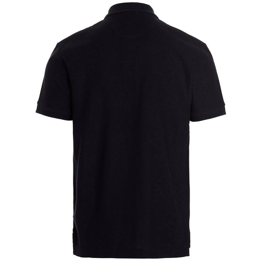 Burberry Branded Circle Logo Coal Blue Polo Shirt - Style Centre Wholesale