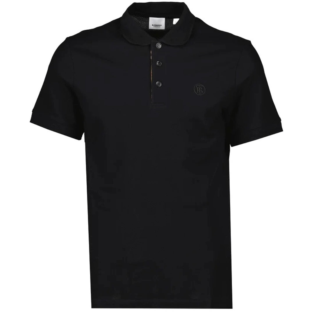 Burberry Branded Circle Logo Black Polo Shirt - Style Centre Wholesale