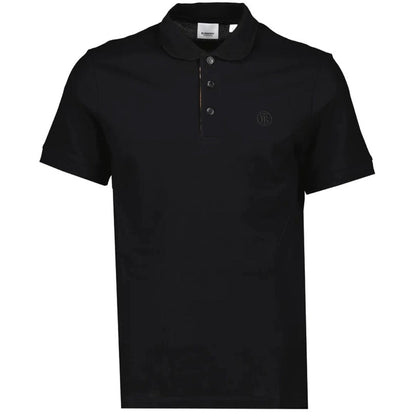 Burberry Branded Circle Logo Black Polo Shirt - Style Centre Wholesale