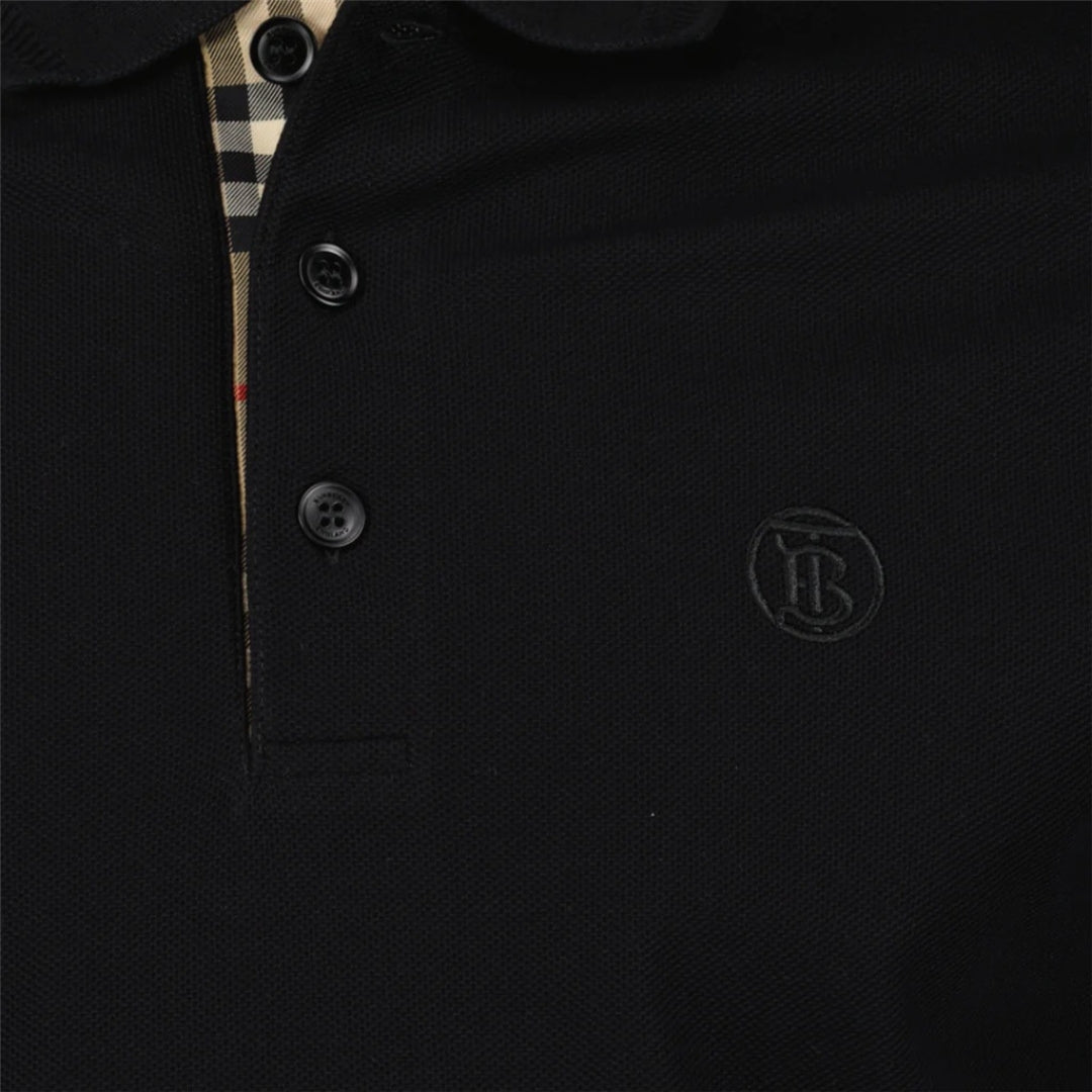 Burberry Branded Circle Logo Black Polo Shirt - Style Centre Wholesale