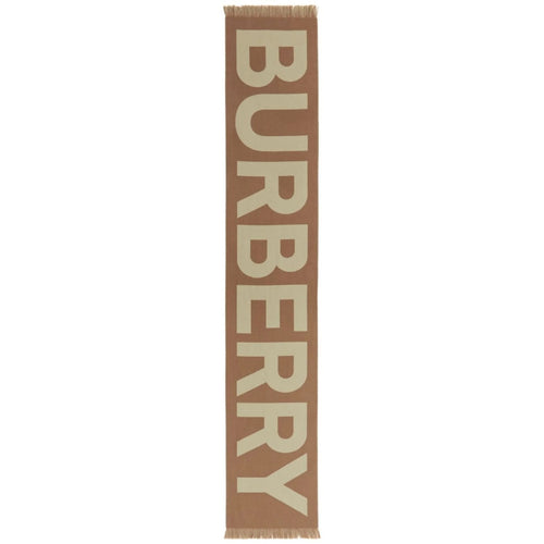 BURBERRY 8057148 Burberry logo wool jacquard scarf BIRCH BROWN SCARF MALE One Size