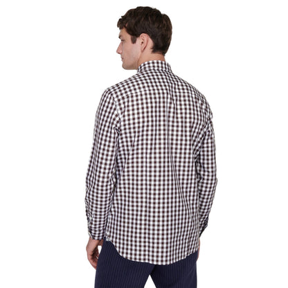 BURBERRY 8070867 Burberry Cotton Poplin Check Shirt DARK BURGANDY CASUAL SHIRT MALE S