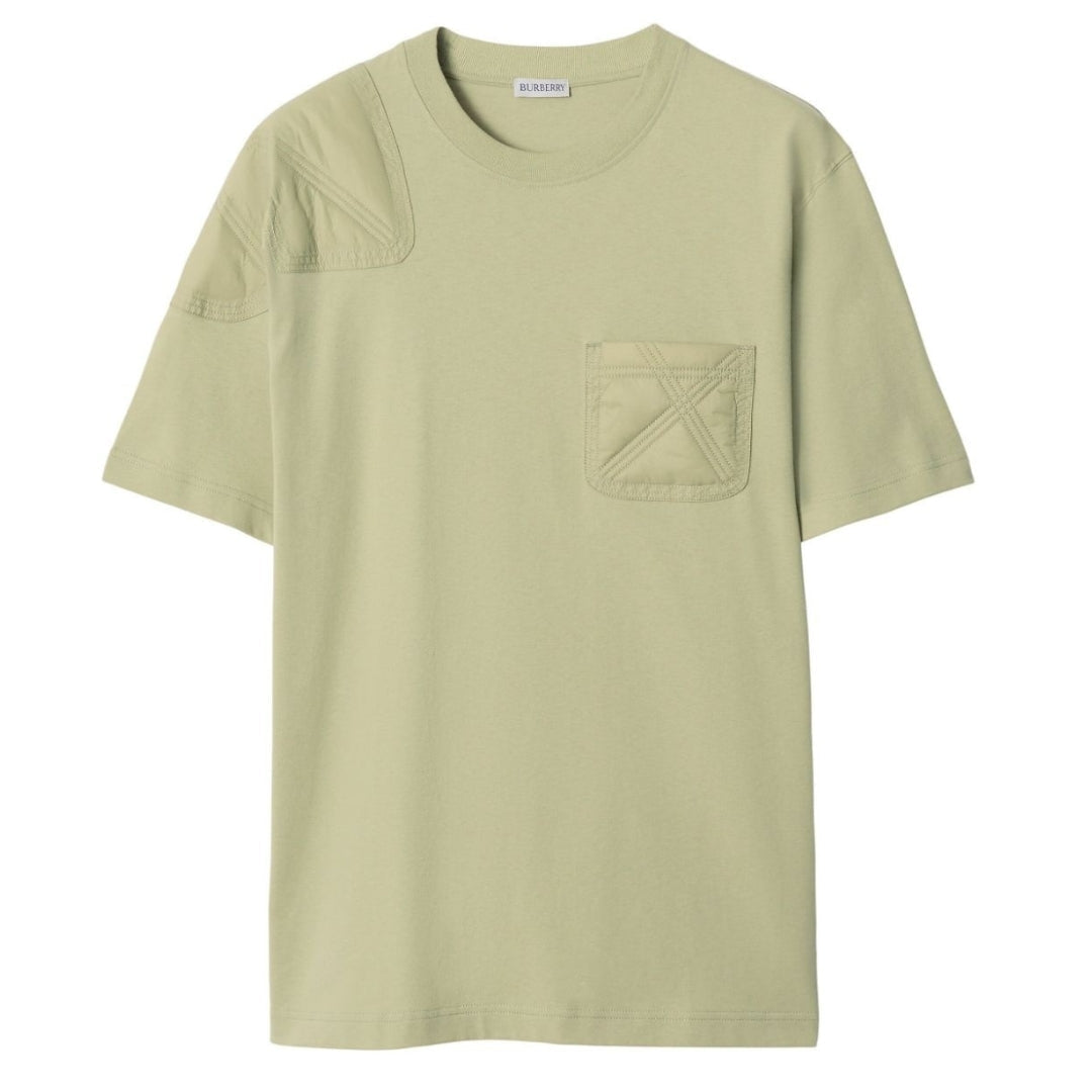BURBERRY 8076738 Burberry Panelled Jersey T-Shirt HUNTER (light green) T-SHIRT MALE XS
