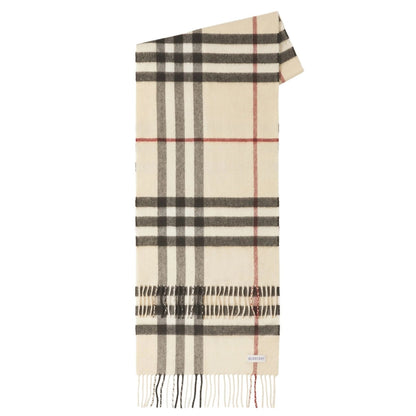 BURBERRY 8077884 The Burberry Check cashmere scarf Beige SCARF MALE One Size
