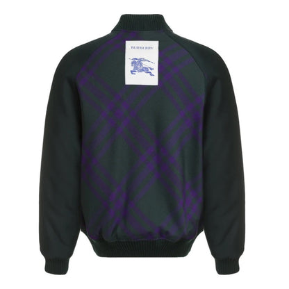 BURBERRY 8078899 Burberry Check reversible bomber jacket DEEP ROYAL IP CHECK (Green) JACKET MALE S