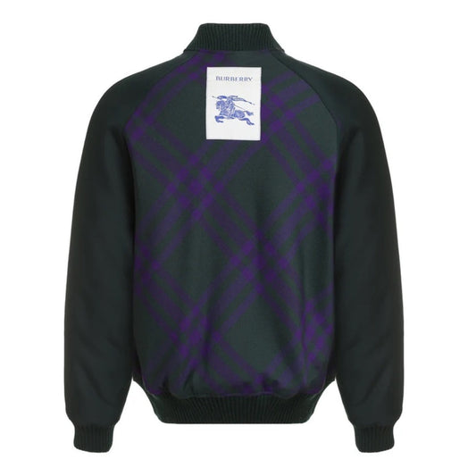 BURBERRY 8078899 Burberry Check reversible bomber jacket DEEP ROYAL IP CHECK (Green) JACKET MALE S