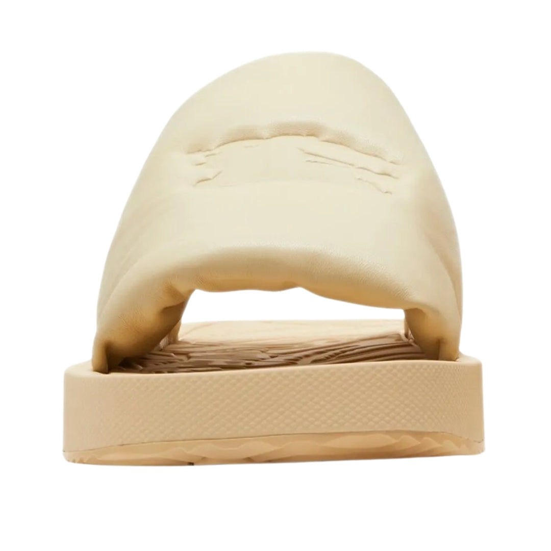 BURBERRY 8081569 Burberry EKD Slab leather slides BUTTER (Beige) SLAB KNIGHT SANDAL MALE UK 8