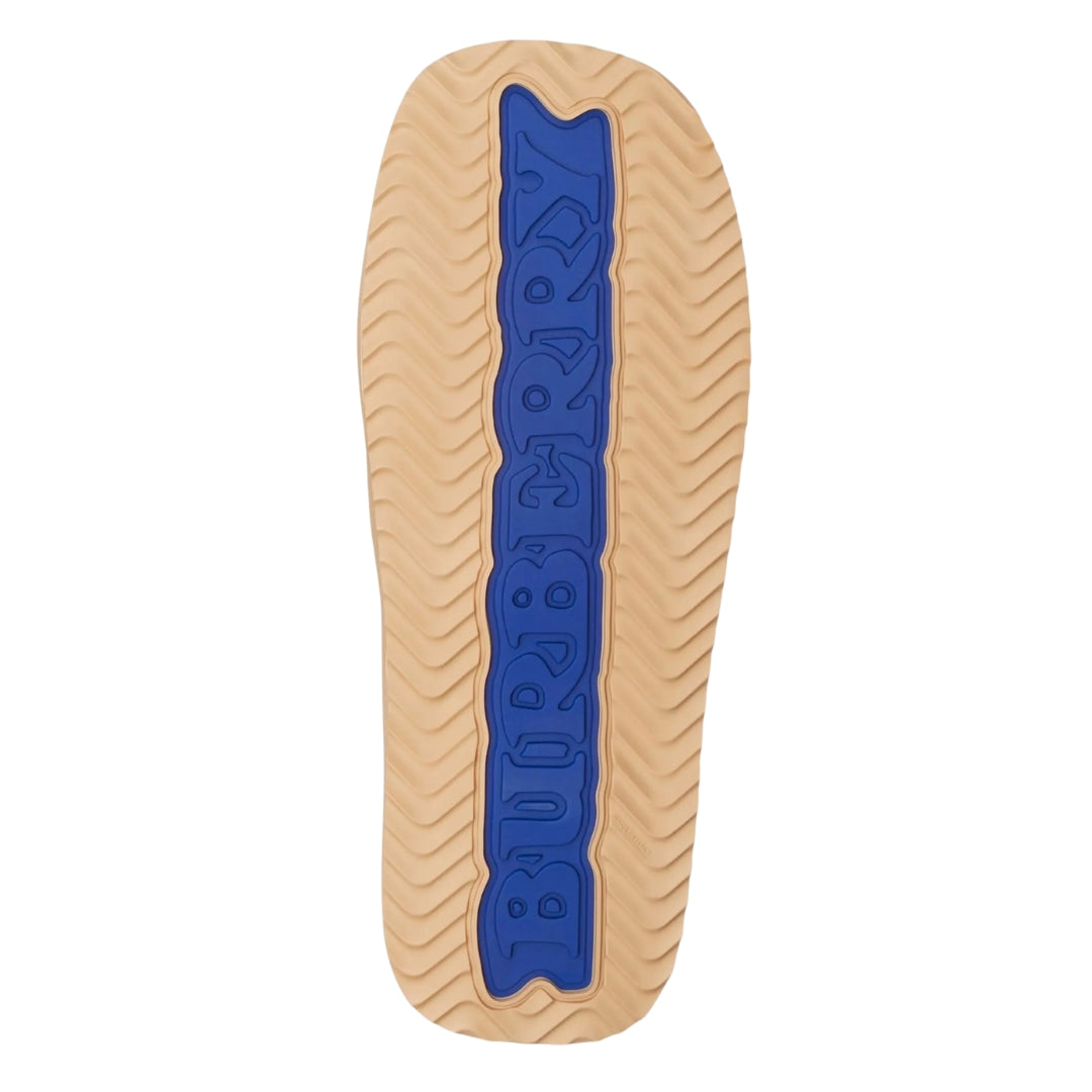 BURBERRY 8081569 Burberry EKD Slab leather slides BUTTER (Beige) SLAB KNIGHT SANDAL MALE UK 8