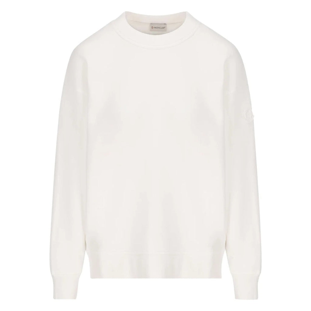 Moncler Detailed Logo On Back White Sweatshirt