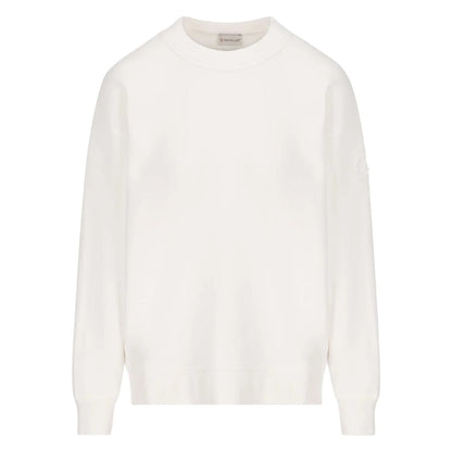 Moncler Detailed Logo On Back White Sweatshirt