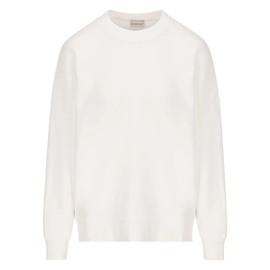 Moncler Detailed Logo On Back White Sweatshirt