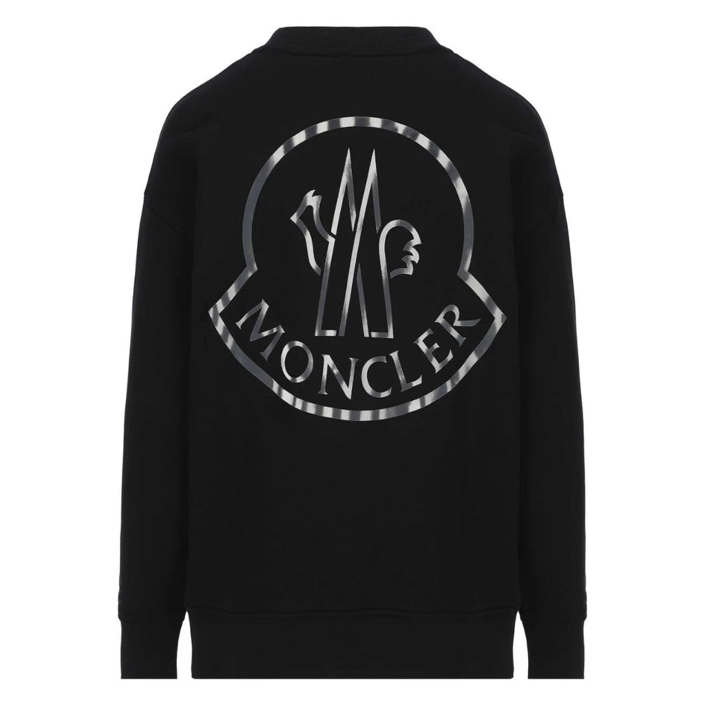 Moncler Detailed Logo On Back Black Sweatshirt - Style Centre Wholesale