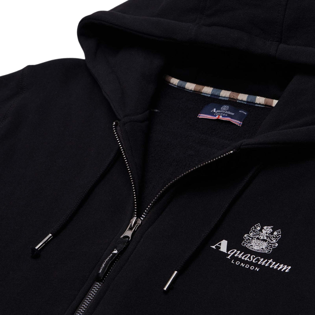 ACTIVE SMALL LOGO FULL ZIP HOODIE  FLEECE black S