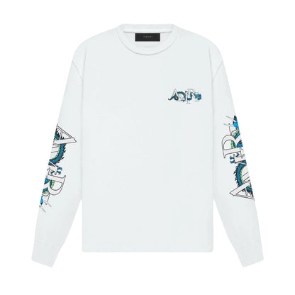 Amiri LNY Dragon Long Sleeve White T-Shirt M