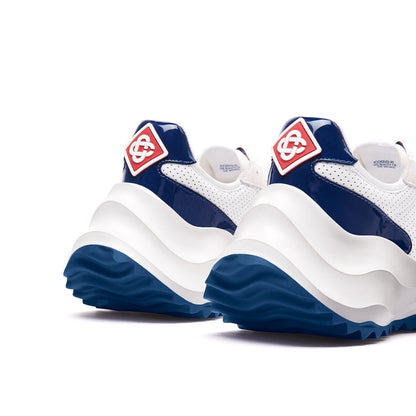 Casablanca Atlantis Navy Detail White Shoes