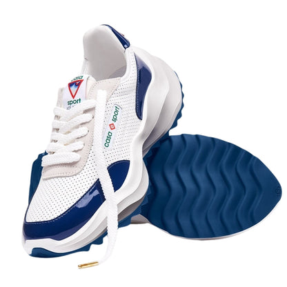 Casablanca Atlantis Navy Detail White Shoes