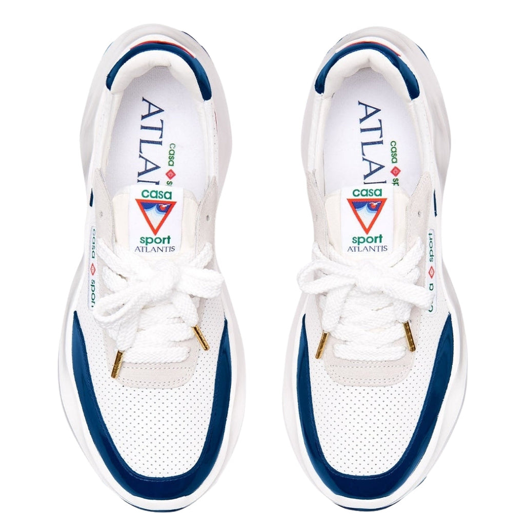Casablanca Atlantis Navy Detail White Shoes